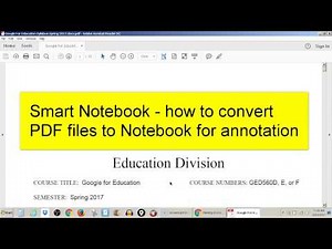 Smart Notebook - how to convert PDF files for annotation