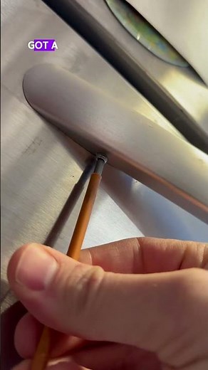 How to tighten a freezer door handle #mechanic #handyman #appliancerepair ￼