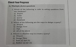 Check Your ProgressA. Multiple choice questionsWhich of the f... | Filo