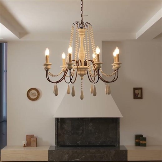 Candle Style Beaded Chandelier – Rustic elegance with timeless French charm