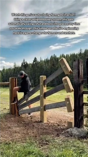 The Ultimate Auto-Closing Farm Gate! 🚜🌾 #FarmLife #farming #farmer #farm #agriculture #village #how