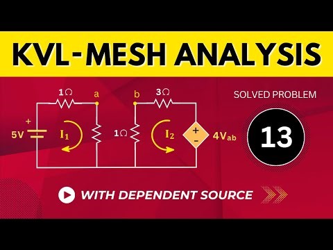 KIRCHHOFF'S VOLTAGE LAW | MESH ANALYSIS SOLVED PROBLEMS 13 IN ELECTRICAL ENGINEERING ‪@TIKLESACADEMY‬