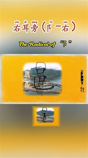 The Radical of 阝-右 右耳旁 (阝-右源于邑) #shorts