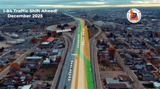 I-84 ramp and lane closures ahead in Caldwell! 🚧 On Sunday, Dec. 14, eastbound I-84 between the 10th Avenue and Franklin Road interchanges in Caldwell will shift onto new lanes in the center of the freeway. What to expect: • Starting Tuesday, Dec. 9, there will be overnight single lane closures on eastbound and westbound I-84 while crews stripe and set barriers. • The Franklin Road eastbound off ramp and the 10th Avenue eastbound on and off ramps will close overnight Sunday, Dec. 14, from 10 p.