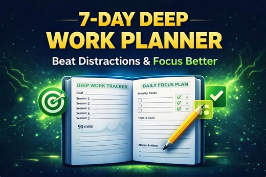 7 Day Focus Reset Planner Companion to Deep Work - Etsy