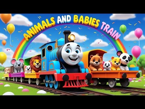 Animals and Babies Train 🚂 | Cute Baby Animals on the Train | Learning for Kids