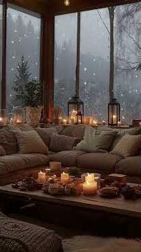 Peaceful Winter Forest Cabin ❄️ #winter #relax #music