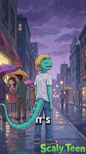 Alien boy stands in rain (we paid for this) #animatedshorts #animation #comics #rain
