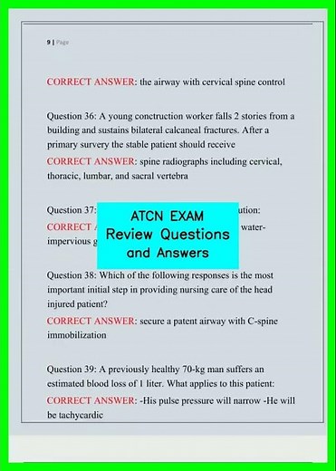 ATCN EXAM Review Questions and Answers video