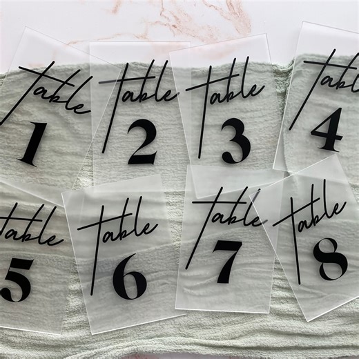Modern Acrylic Table Numbers for Weddings - Etsy