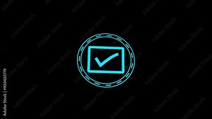 Check mark verified selection, approve and confirm sign in circle.