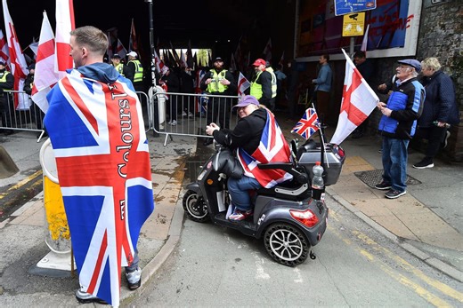 Britain First supporters and counter protesters in standoff: Live