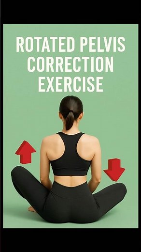 Exercise for Rotated Pelvis. Twisted Pelvis. #stretching #correction #backpain #hippain