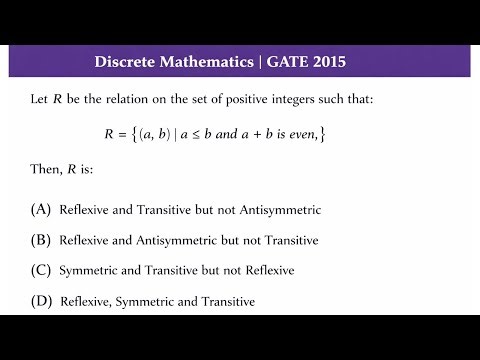 Discrete Mathematics Questions | GATE 2015 | Let R be the Relation on the Set of Positive Integers