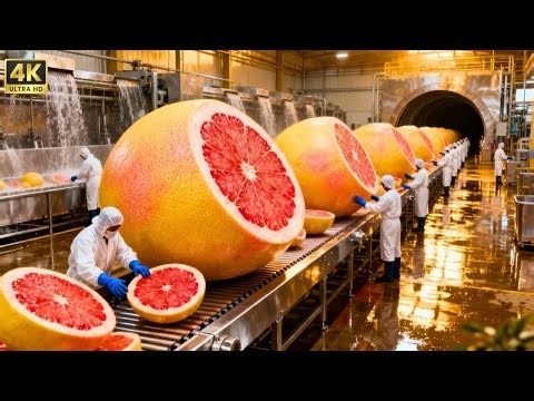 Inside a Modern Grapefruit Tea Factory: From Fresh Grapefruits to Citrus Tea Base (Full Process)