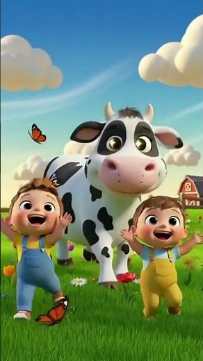Moo Moo Moo The Cow says Moo | Nursery Rhymes & Kids Songs | The Cow | Cow Song #shorts #shortvideo