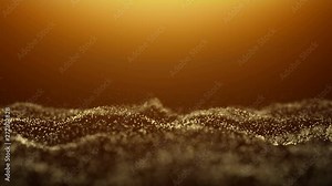 golden particle footage, glare light reflextion on particle, Computer generated seamless loop animation 4k footage