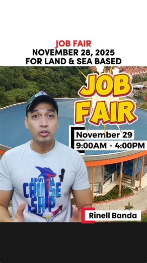 MEGA JOB FAIR — APPLY NOW! 🚢🔥 Ang Public Employment Service Department (PESD) - Caloocan, katuwang ang Trabaho Partylist, ay muling magsasagawa ng MEGA JOB FAIR para sa lahat ng jobseekers! Kasama dito ang UPL (United Philippine Lines) na naghahanap ng mga qualified applicants para sa Cruise Ship at Tanker positions — mula Deck, Engine, hanggang Hotel Departments. Isang malaking pagkakataon ito para sa mga naghahangad makapagtrabaho sa maritime industry! 🌍⚓ 📅 PETSA: Nobyembre 29, 2025 (Sabad