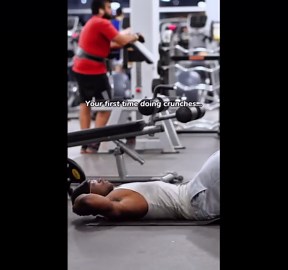 First Time Doing Crunches: Gym Workout Motivation