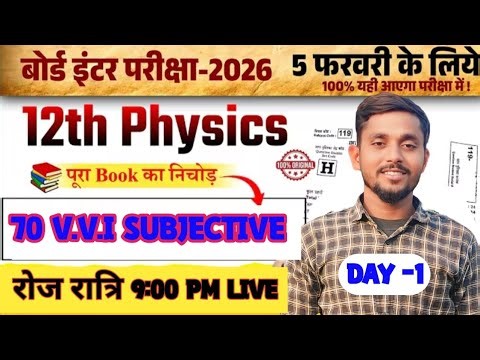 Class 12th Physics Vvi Subjective Question 2026 || Vvi Subjective Question 2026 12th Physics