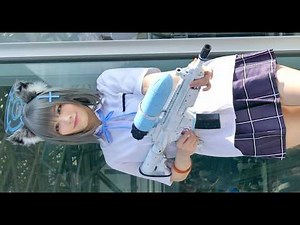 [4K] ミニスカが似合うブルアカ/蔚蓝档案/Blue Archiveのコスプレイヤー、千凛さくら in C104 コミケ