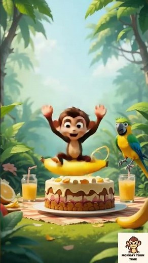 "Funny Monkey Cartoon Video for Kids 🐵 | Hilarious Adventures & Laughs!"#short# monkey cartoon video