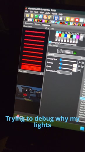 TheCircuitDad on Instagram: "This is what debugging a 5,000-LED Christmas light show actually looks like. Testing mode, dead lights, swapped ports, unplugged controllers, upside-down hardware, and a matrix that refused to cooperate. Every change shows up on the house in real time, which makes mistakes very obvious — and fixes very satisfying. After about an hour, a car became the most comfortable debugging station, ChatGPT provided a very nerdy answer, and progress was finally made. Full show is