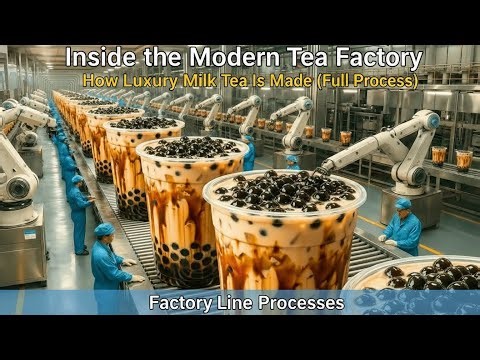 Inside the Modern Tea Factory | How Luxury Milk Tea Is Made (Full Process) | Factory Line Processes