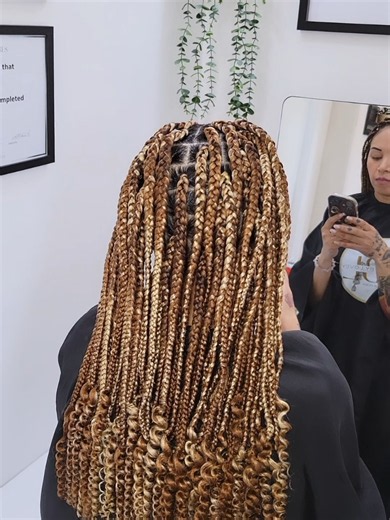 Boxbraids with Curly Ends: 613 and 30 Color Blend