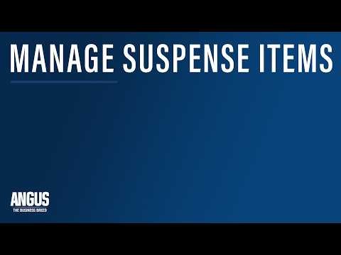 Manage Suspense Items - AAA Login Tutorial