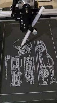 Drawing a Toyota Supra MK4 Blueprint with a Pen Plotter ASMR #toyota #satisfyingvideos #supra #mk4