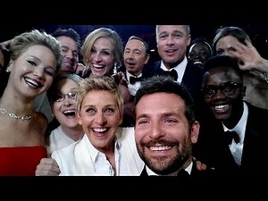 Ellen's Epic Selfie with Jennifer Lawrence, Julia, Brad, Meryl & More Oscars 2014