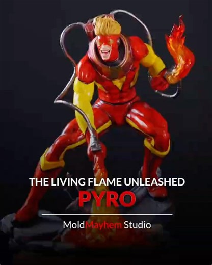 Painting Realistic Fire Effects on Pyro from Marvel X-Men - 1/6 Scale 3D