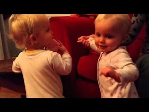 Baby Twins Kissing Goodnight