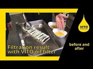 Filtration result with the VITO® oil filter system (before and after filtration)