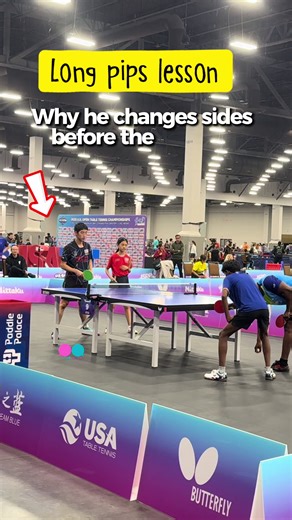 Top players sometimes use long pips on the forehand during receive to slow the ball down and control the rally. It’s not about surprise. It’s about control. • Better angle • Calmer arm • Depth control At high level, the receive is already a tactical decision. #pingpong#tabletennis