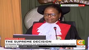 CJ Martha Koome: The Basic Structure Doctrine is not applicable in Kenya. In order to amend the Constitution of Kenya 2010, the four sequential steps are not necessary #BBIDecision | Citizen TV Kenya