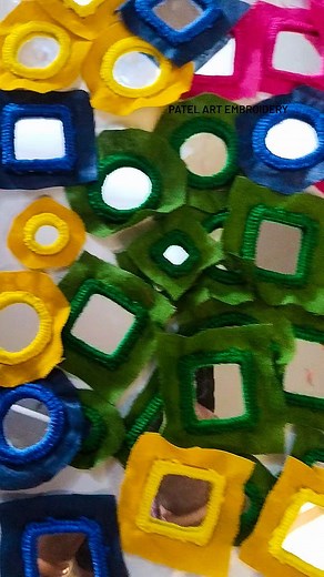 Mirrorwork button.... #mirrorworkembroidery #mirrorworkbutton #mirrorwork #mirrorworkjewellery #reels | Embroidery Nilam Patel