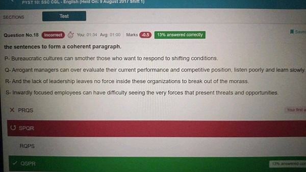 Question No.18  Rearrange the sentences to form a coherent para... | Filo