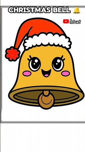 How to draw easy cute christmas bell #shorts #festivewithshorts