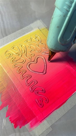 Easy and Creative Art Ideas For Valentine's With Acrylic Color Hot Glue 😍 #art #painting #acrylic #acrylicpainting #reels #trending | Creative Art & Craft Ideas