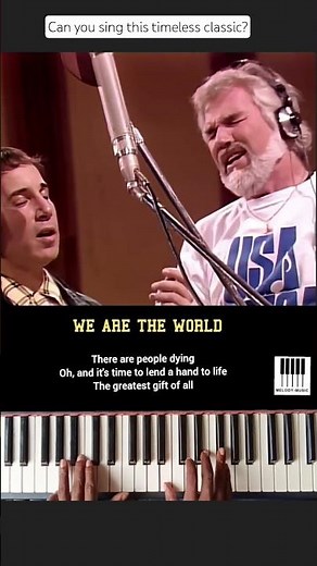 Timeless classic; We are the world | Piano + Lyrics | Sing along #short