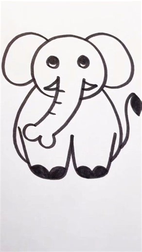 35K views · 286 reactions | Simple method to draw a cute elephant drawing for kids . #easyart #kidslearning | Easy drawing for kids24 | Facebook