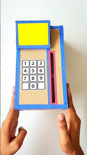 cardboard ATM machine , homemade money swipe machine
