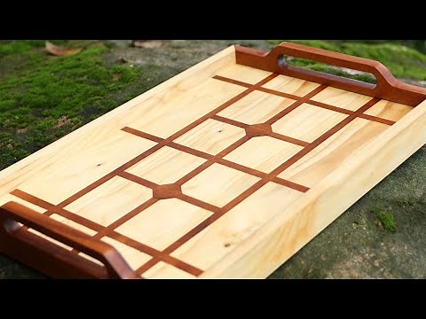 Wood Inlay Pattern Serving Tray Build | DIY Woodworking