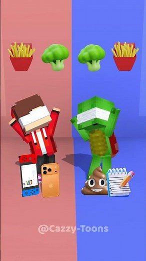 JJ and Mikey Choose the Best 😂😆 - MAIZEN Minecraft Animation