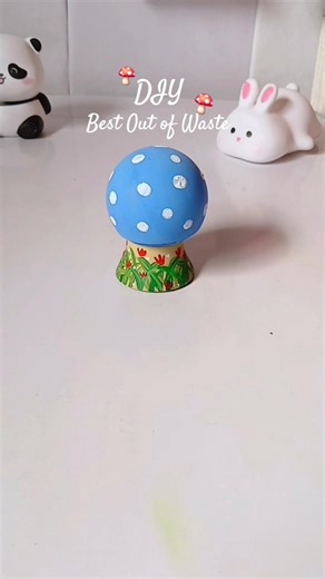 DIY LED Bulb Mushroom 🍄 Best Out of Waste #craft #diycrafts #craft #acrylicpainting #handmade #diy