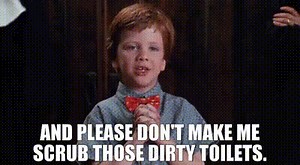 and please don't make me scrub those dirty toilets.