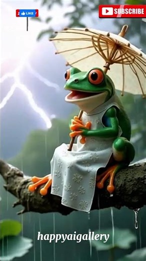 🌧️Cute Frog Dancing on a Tree Branch” 🐸#FrogDance #FrogSinging #CuteAnimals #FrogMusic #AnimalShorts
