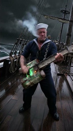 Popeye Heavy Metal Guitar Solo — Pirate Ship Concert Animation